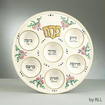 Ceramic Seder Plate - Passover Elegance Seder Place - Handpainted Ceramic