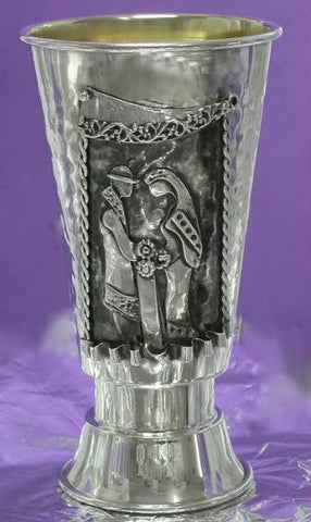 Sterling Silver Kiddush Cups - Bride and Groom kiddush goblet Without Saucer
