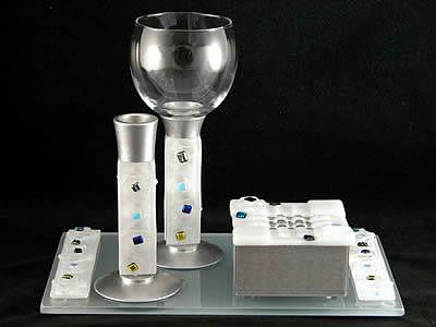 Glass Havdalah Sets - Geo Havdalah Set