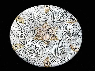 Glass Seder Plates - Vortex Amber Seder Plate