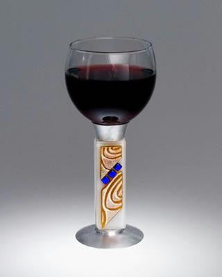 Glass Kiddush Cups - Vortex Amber Kiddush Cup