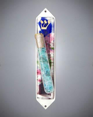 Limited Edition Artist Signature Series Mezuzahs - Floral Mezuzah with tube for shard