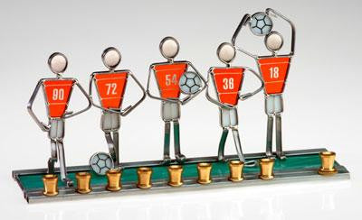 Hanukkah Sports Menorahs - Basketball Menorah Female Orange