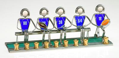 Hanukkah Sports Menorahs - Football Menorah Dark Blue Female