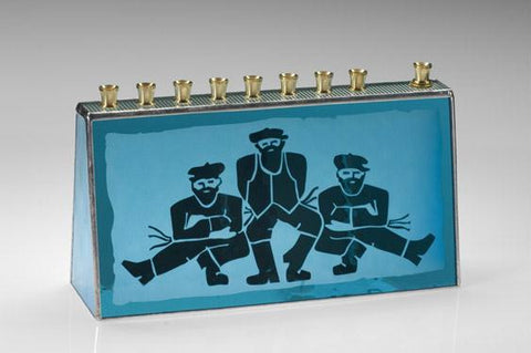 Handmade Glass Menorahs - Kezatzka Dancers Menorah