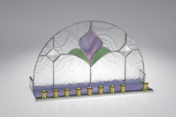 Handmade Glass Menorahs - Art Nouveau Menorah