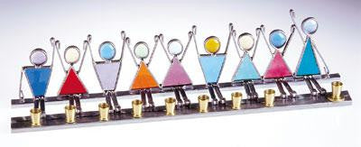 Kids Menorahs - Children Celebration Menorah - Handcrafted Glass