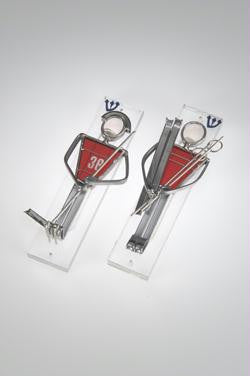 Handmade Glass &amp; Stained Glass Mezuzahs - Winter Sports Mezuzot - Kids IV Ice Hockey