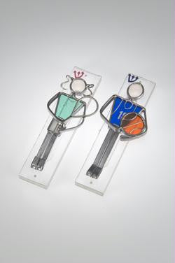 Handmade Glass &amp; Stained Glass Mezuzahs - Sports Mezuzot - Kids III Female