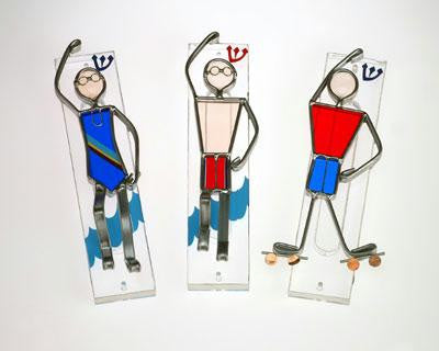 Handmade Glass &amp; Stained Glass Mezuzahs - Sports Mezuzot - Kids I Female