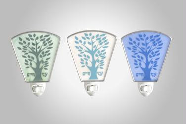 Night Lights - Tree of Life Night Lights Aqua Tree On Peach Opal