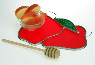 Jewish New Year - Rosh HaShana - Apple &amp; Honey Holder (Glass)