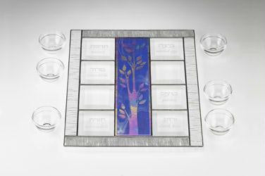 Glass Seder Plates - Tree of Life II Seder Plate