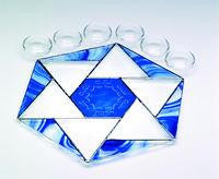 Glass Seder Plates - Star of David Seder Plate I