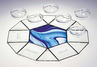 Glass Seder Plates - seder Plate III, Octagonal