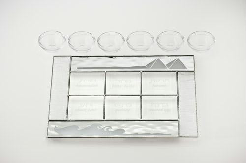 Glass Seder Plates - Exodus I Seder Plate Hebrew and English