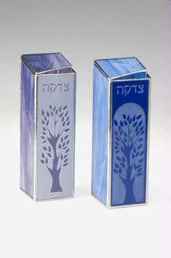 Tzedakah Boxes - Tree of Life Tzedakah Box Lavender on White
