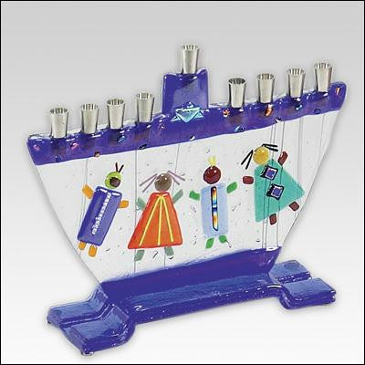 Handmade Glass Menorahs - Children of Israel Menorah