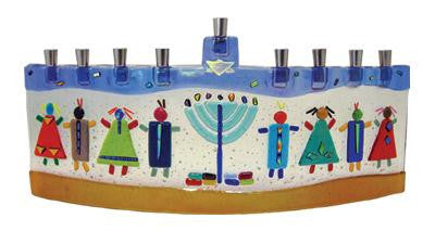 Handmade Glass Menorahs - Yeladim Menorah