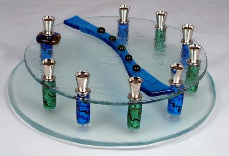 Handmade Glass Menorahs - Beads of Life Menorah