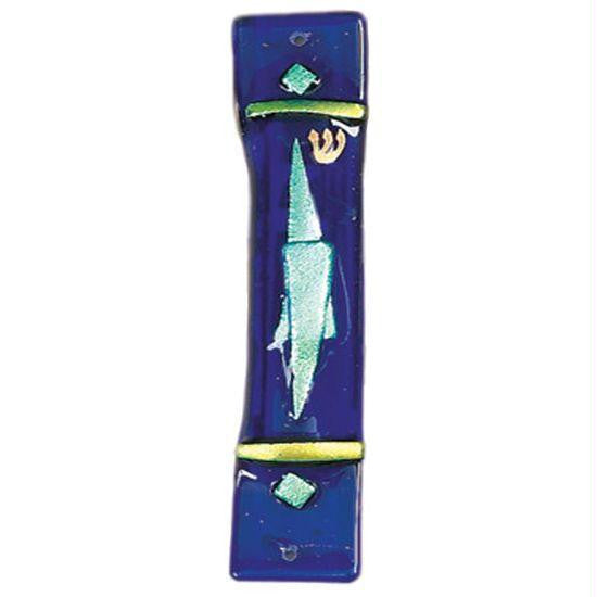 Handmade Glass &amp; Stained Glass Mezuzahs - Star of David Mezuzah