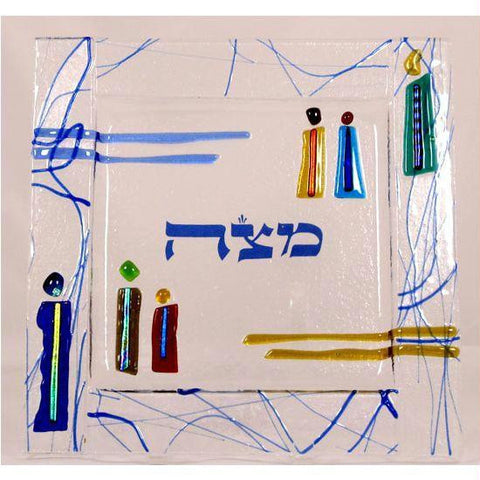Glass Matzah Trays and Matzah Holders - Exodus Matzah Tray by Tamara Baskin