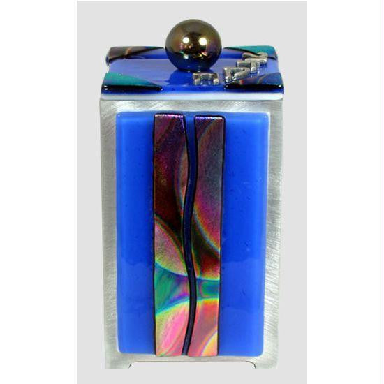 Glass Tzedakah Boxes - Sky Tallit Tzedakah Box