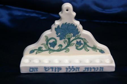 Handmade Ceramic Menorahs - Flowers Ceramic Menorah