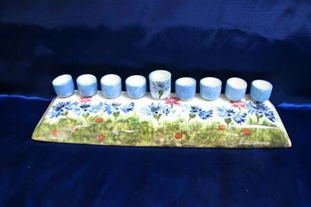 Handmade Ceramic Menorahs - Ceramic Springtime Menorah