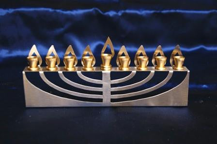 Metal Menorahs - Flames Metal Menorah