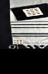 Modern Tallits for Men - Men's Embroidered Wool Tallit - Hoshen Matching Tallit Bag Matching Painted Kippah 18X62