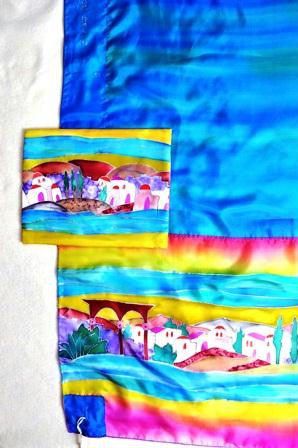 Women's Tallits - Women's Silk Tallit - Desert Scene 22X62 Inches