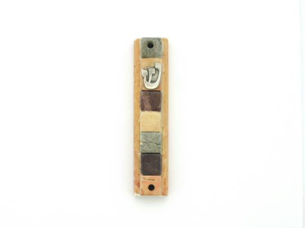 Jerusalem Stone - Jerusalem Stone Mosaic Mezuzah